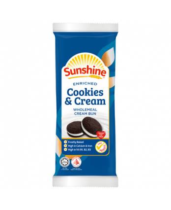 Sunshine Cookies & Cream Wholemeal Cream Bun 65g